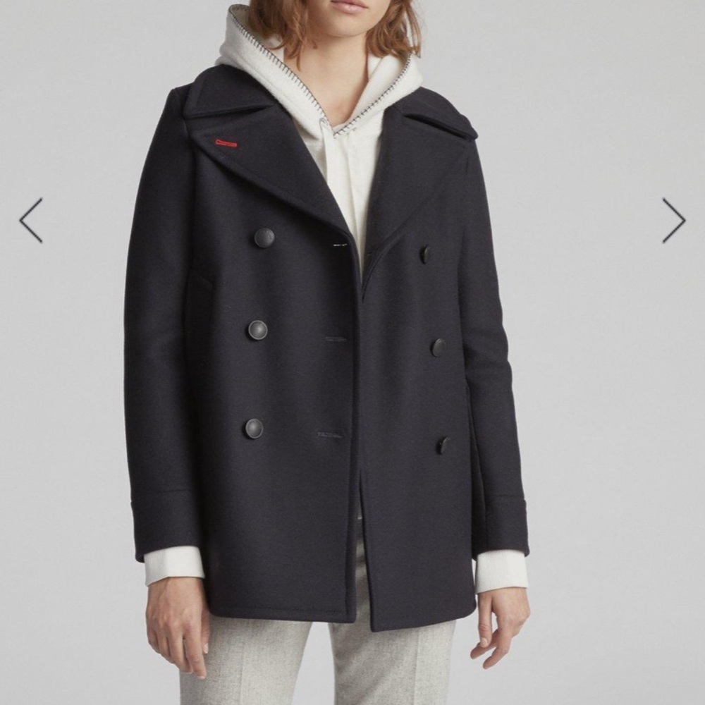 Rag & Bone wool and leather pea coat